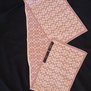 Coach pink and white scarf